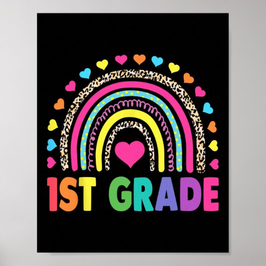 Poster Équipe arc-en-ciel filles garçons enseignant équip (Devant)