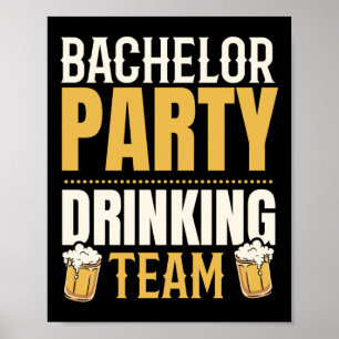 Poster Équipe Boire Baccalauréat de la fête Groomsquad Gr