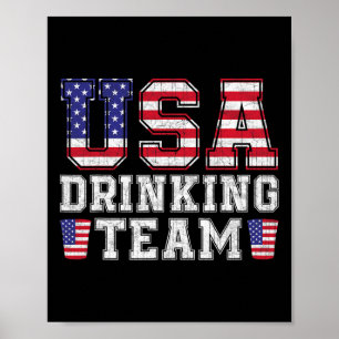 Poster Équipe Boire Usa Drôle Boire Amateur De Bière 4e D