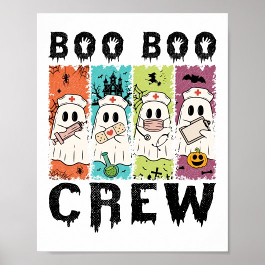 Poster Équipe Boo Boo infirmière d'Halloween (Devant)
