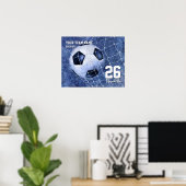 Poster Équipe commémorative de football féminin son nom (Bureau à domicile)