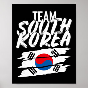 Poster Équipe Corée du Sud Football Coréen Sport Tee