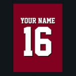 Poster Équipe cycliste Burgundy<br><div class="desc">Burgundy Team Jersey / Sports Jersey / Football Jersey Customisez ceci avec votre propre nom ou nom d'équipe et un numéro. Vous pouvez modifier la taille, la couleur et le placement du texte si vous avez besoin d'apporter des modifications, supprimer l'ombre du texte, ajouter du texte et / ou des...</div>