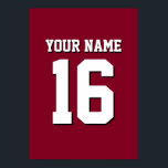 Poster Équipe cycliste Burgundy<br><div class="desc">Burgundy Team Jersey / Sports Jersey / Football Jersey Customisez ceci avec votre propre nom ou nom d'équipe et un numéro. Vous pouvez modifier la taille, la couleur et le placement du texte si vous avez besoin d'apporter des modifications, supprimer l'ombre du texte, ajouter du texte et / ou des...</div>