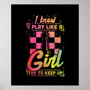 Poster Équipe cycliste Chess Women Queen Chessfield