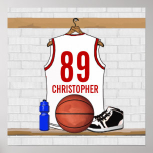 Poster Équipe cycliste White and Red Basketball