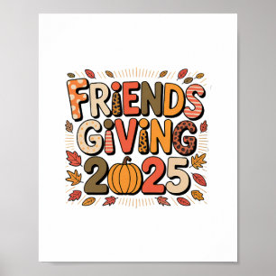 Poster Équipe d'amis offrant un remerciement d'automne 20