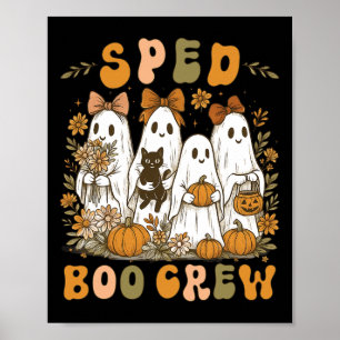 Poster Equipe d'amorçage rapide Preppy Halloween Floral G