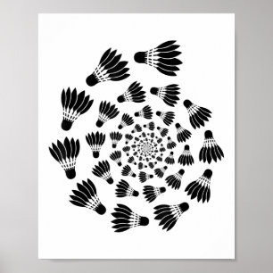 Poster Équipe d'amour de volant de badminton Joueur Entra