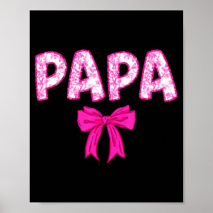 Poster Équipe d'anniversaire de papa avec un nœud rose as