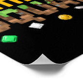 Poster Équipe d'anniversaire drôle Pixel de jeu vidéo gar (Coin)