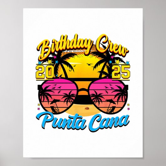 Poster Équipe d'anniversaire Punta Retro Cana 2025 Couche (Devant)