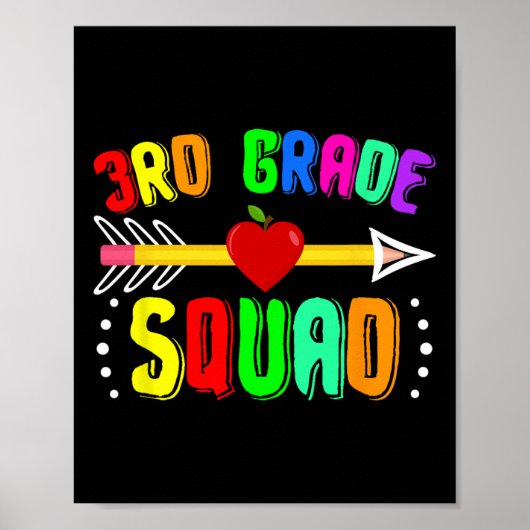 Poster Équipe de 3e année retour à l'école Enseignant de (Devant)