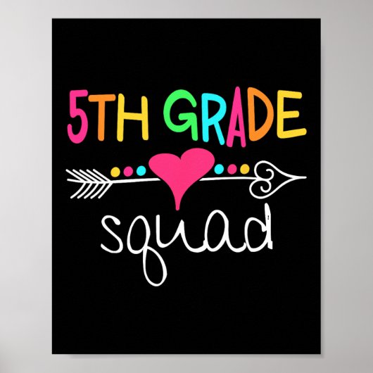 Poster Équipe de 5e année cinquième enseignant étudiant é (Devant)