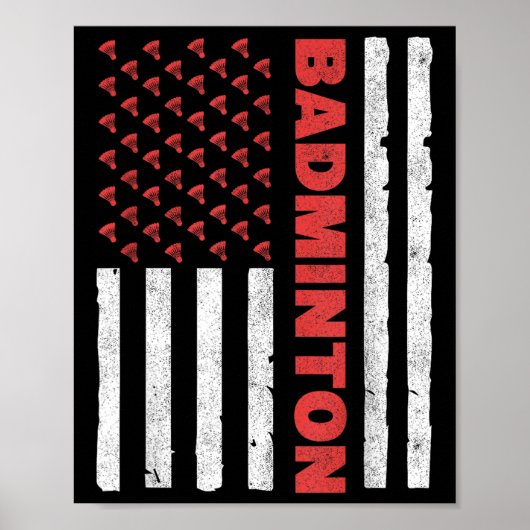 Poster Équipe de badminton Drapeau américain Badminton Us (Devant)