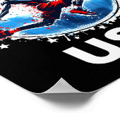 Poster Équipe de baseball Bison volant Basball Usa Team (Coin)