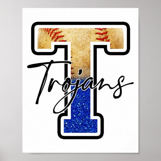 Poster Équipe de baseball des Troyens Mascotte Fierté Esp (Devant)