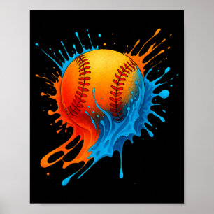Poster Équipe de baseball Drip pour garçons et filles Gla