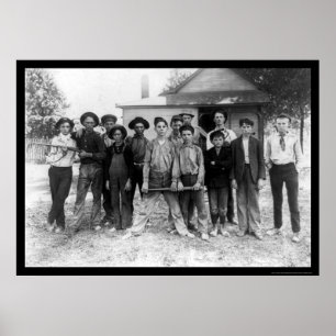 Poster Équipe de baseball dure 1908 de garçon