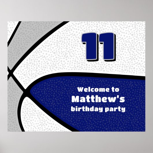Poster équipe de basket bleu gris couleurs accueil (Devant)