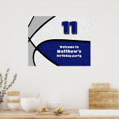 Poster équipe de basket bleu gris couleurs accueil (Cuisine)