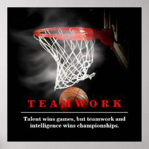 Poster Équipe de basketball motivationnel inspirant