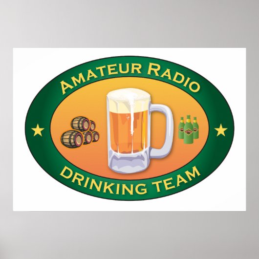 Poster Équipe de boisson radioamateur (Devant)