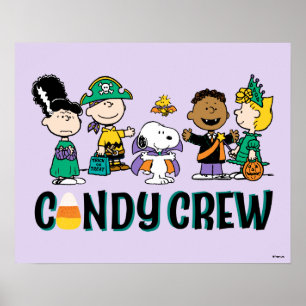 Poster Équipe de bonbons Peanuts Gang Halloween