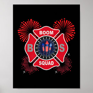 Poster Équipe de boom drôle 250 ans 4 juillet bang dept
