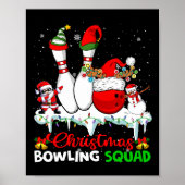 Poster Équipe de bowling de Noël Dabbing Père Noël Elf Bo (Devant)