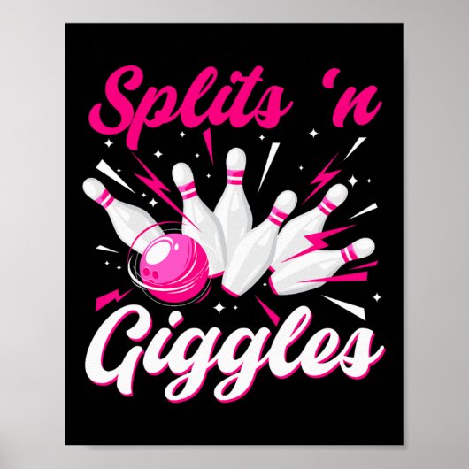 Poster Équipe de bowling Funny Splits n Giggles Joueuse d (Devant)