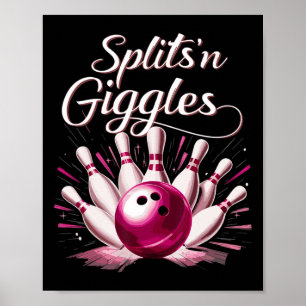 Poster Équipe de bowling Funny Splits n Giggles Joueuse d