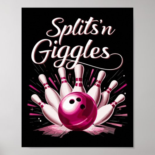 Poster Équipe de bowling Funny Splits n Giggles Joueuse d (Devant)