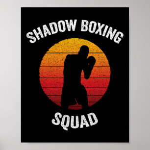 Poster Équipe de boxe en ombre vintage kickboxing 