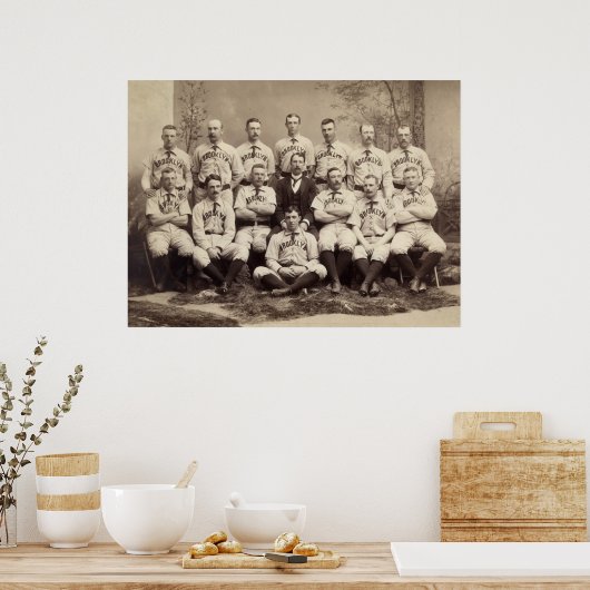 Poster Équipe de Brooklyn de baseball, 1889 (Cuisine)