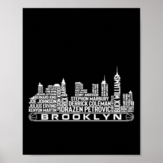 Poster Équipe de Brooklyn de basket-ball (Devant)