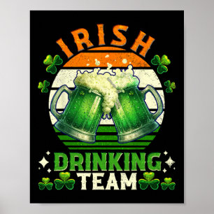 Poster Équipe de buveurs de bière irlandaise drôle de la