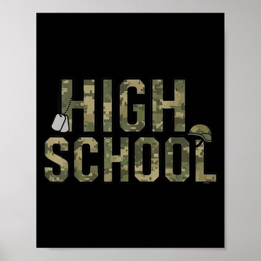 Poster Équipe de camouflage lycée rentrée scolaire profes (Devant)
