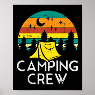 Poster Équipe de camping Mignons campeurs Garçons Filles