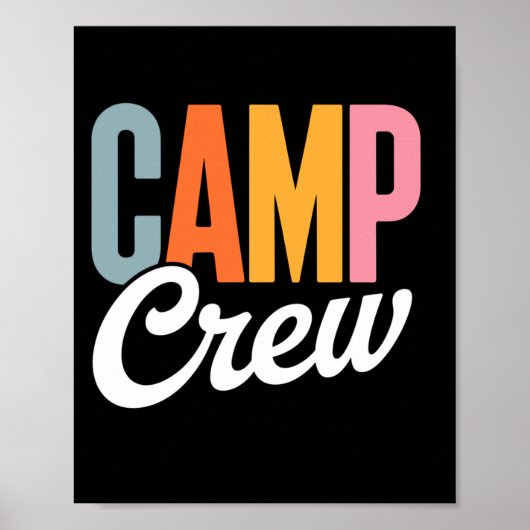 Poster Équipe de camping rétro d'été amis drôles (Devant)