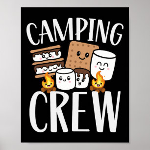 Poster Équipe de camping Smore Feu de camp Groupe Squad É