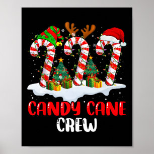 Poster Équipe de canne en bonbons Noël drôle famille appa