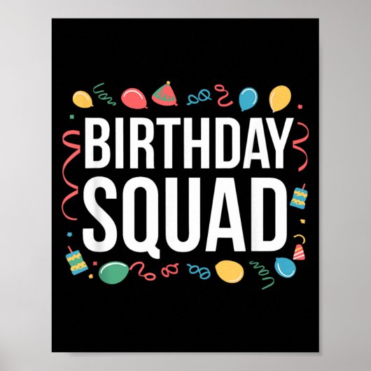 Poster Équipe de célébration d'anniversaire Birthday Squa (Devant)