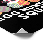 Poster Équipe de chasse aux œufs Garçons Filles Pâques Fa (Coin)