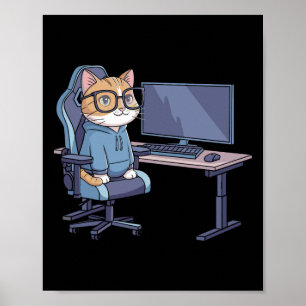 Poster Équipe de chat de joueur Mème drôle 1