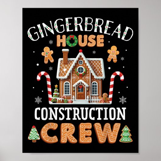Poster Équipe de construction de maison en pain d'épices (Devant)