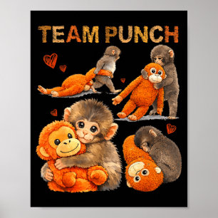 Poster Équipe de coup de poing de bébé singe coup de poin