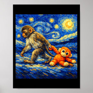 Poster Équipe de coup de singe frappe bébé singe