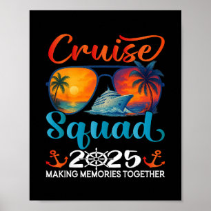 Poster Équipe de croisière 2025 Amis Famille Vacances Cor
