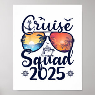 Poster Équipe de croisière 2025 Vacances d'été Famille
